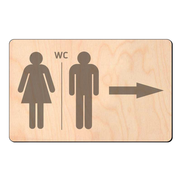 Ξύλινη πινακίδα WC