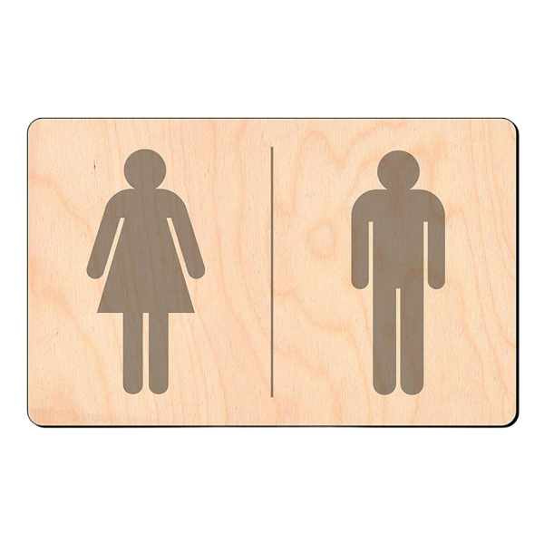 Ξύλινη πινακίδα WC